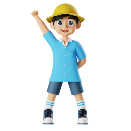 Kleiner Junge zeigt Faust  3D Icon