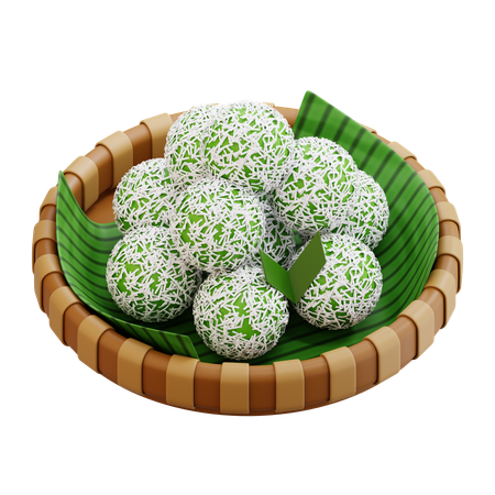 Klepon, bolitas de arroz glutinoso dulce indonesio  3D Icon