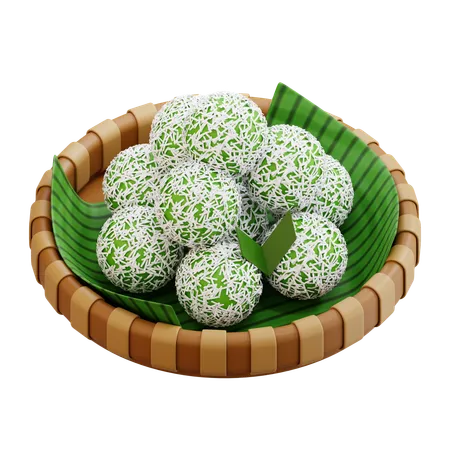 Klepon, bolitas de arroz glutinoso dulce indonesio  3D Icon