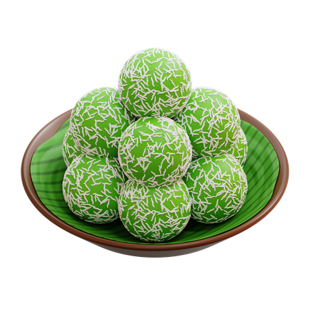 Klepon Indonesian Cassava Balls Cake  3D Icon