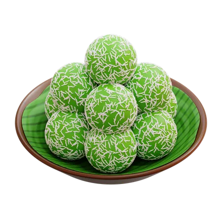 Klepon Indonesian Cassava Balls Cake  3D Icon