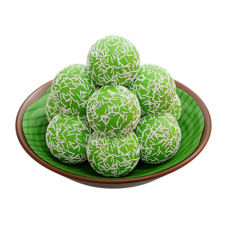 Bolo de bola de mandioca indonésio Klepon  3D Icon