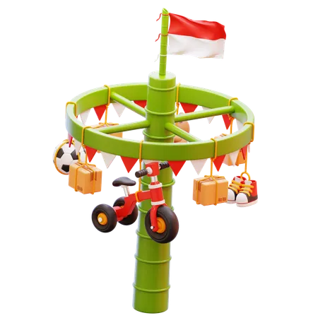 Rutschige Stange klettern  3D Icon