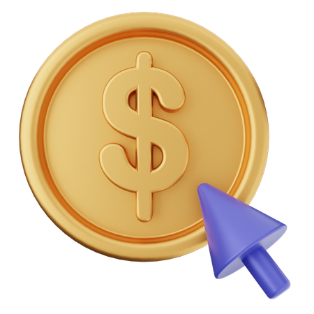 Klicken Sie auf die Münze Dollar  3D Icon