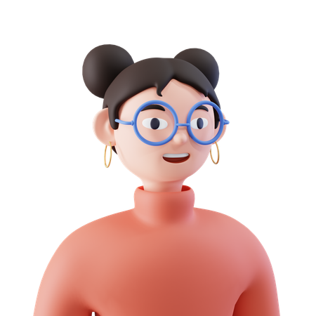 Kluges Mädchen  3D Icon