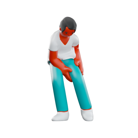 Knee Pain  3D Illustration