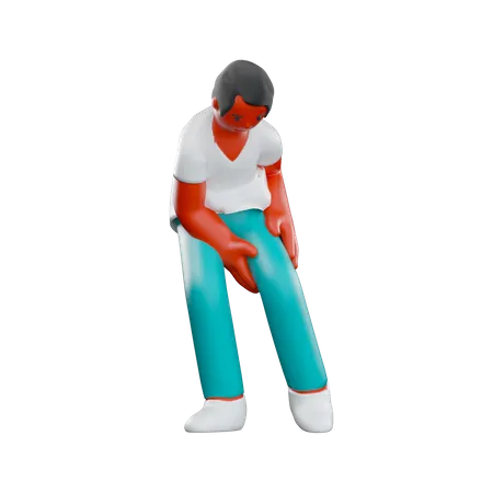 Knee Pain  3D Illustration