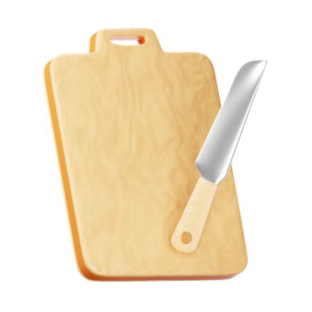 Knife And Cutting Board  3D Icon