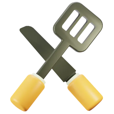 Knife And Spatula  3D Icon