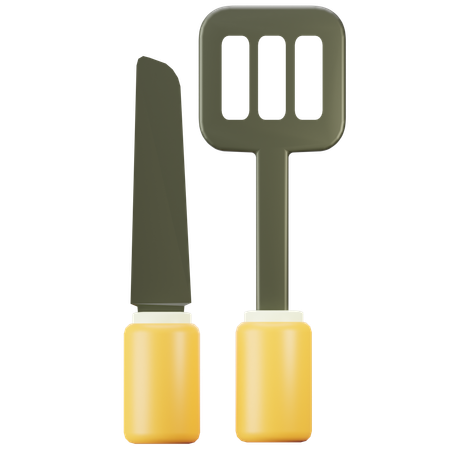 Knife And Spatula  3D Icon