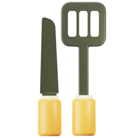 Knife And Spatula  3D Icon