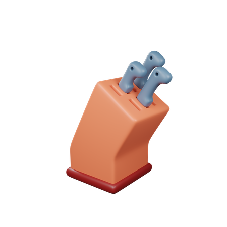 Knife Block  3D Icon