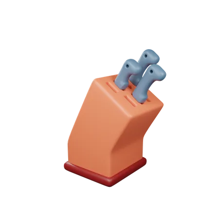 Knife Block  3D Icon