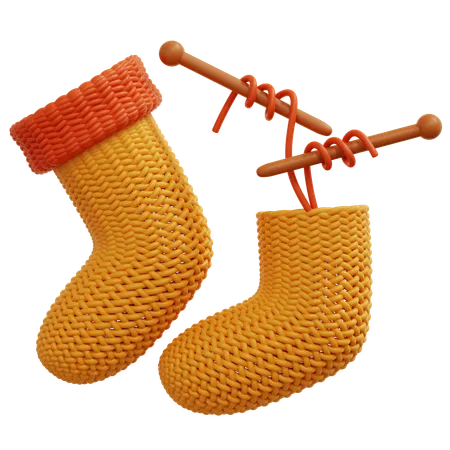 Knitted Socks  3D Icon