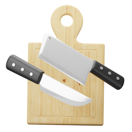 Knives and chopping board  3D Icon