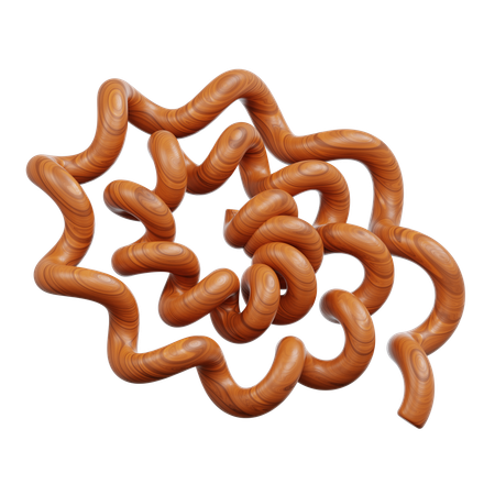 Knoten aus ineinander verschlungenen Holzröhren  3D Icon
