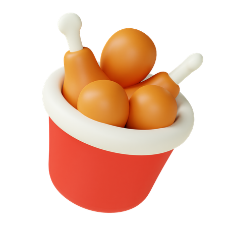 Knusprig frittiertes Hühnchen  3D Icon