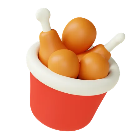 Knusprig frittiertes Hühnchen  3D Icon