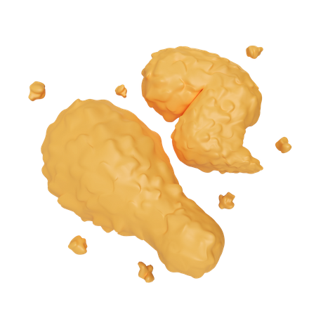 Knusprig frittiertes Hühnchen  3D Icon
