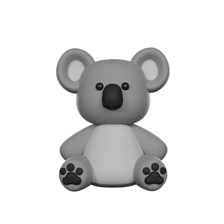 Cute 3 D Character Koala Toy 3D Icon