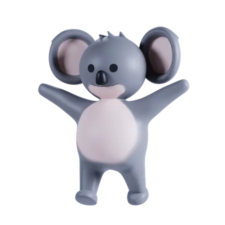 Koala agitando las manos  3D Illustration