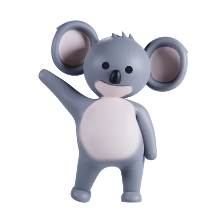 Koala dit bonjour  3D Illustration