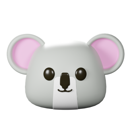Koala Head 3D Icon