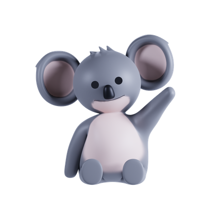 Koala, main décroissante  3D Illustration