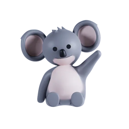 Koala, main décroissante  3D Illustration