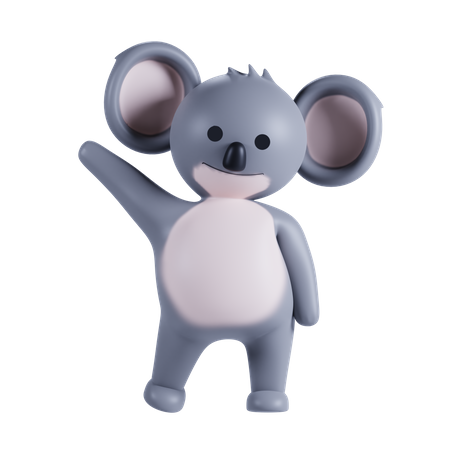 Koala Say Hello  3D Illustration