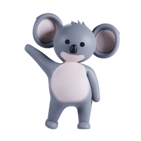 Koala Say Hello  3D Illustration