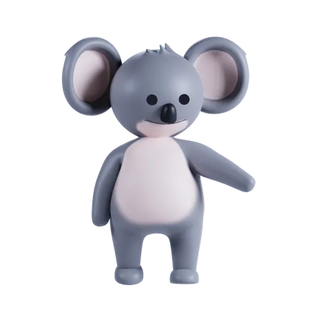 Koala Showing Something  3D Illustration