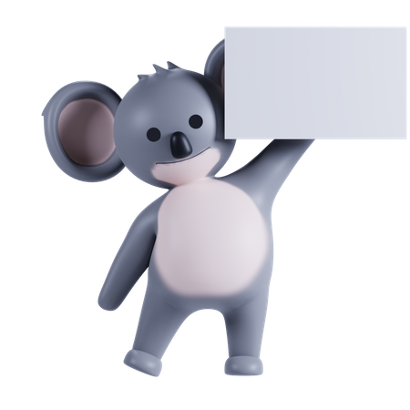 Koala tenant du papier d'étiquette  3D Icon
