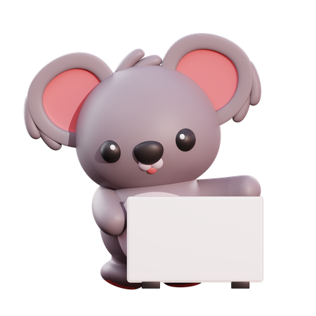 Koala tenant une pancarte  3D Icon