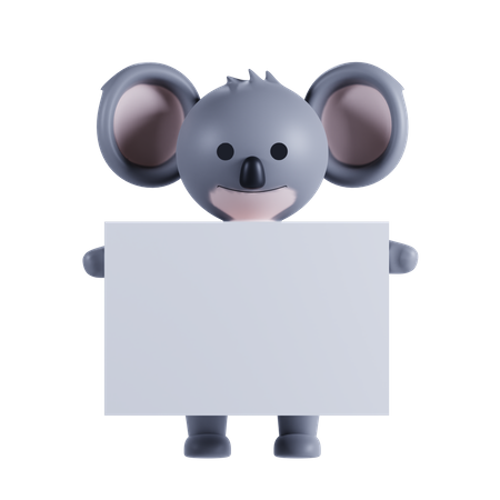 Koala tenant une pancarte  3D Icon