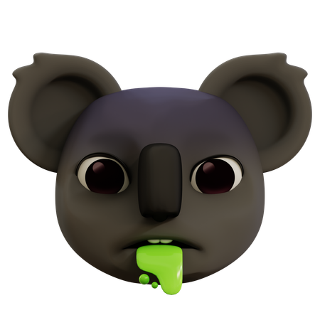 Koala vomitando emoji  3D Icon