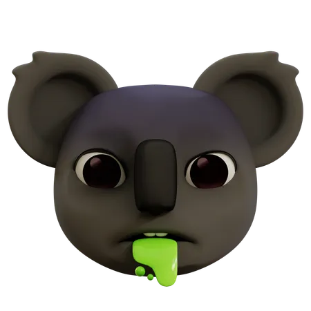 Koala vomitando emoji  3D Icon