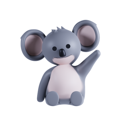 Koala Waning Hand  3D Illustration