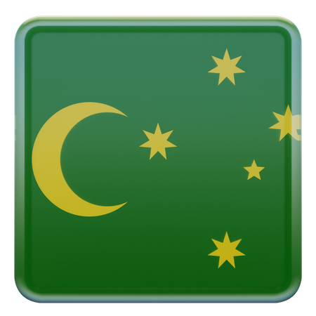 Quadratische Flagge der Kokos-Keelinginseln  3D Icon
