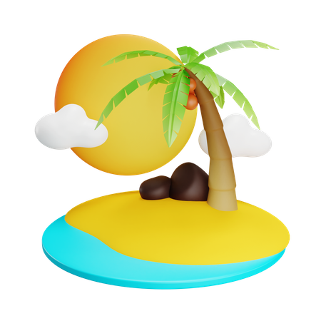 Kokosnussinsel  3D Icon