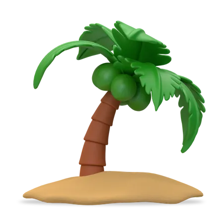 Kokosnussbaum  3D Illustration
