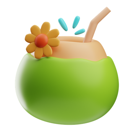 Kokosnusssaft  3D Icon