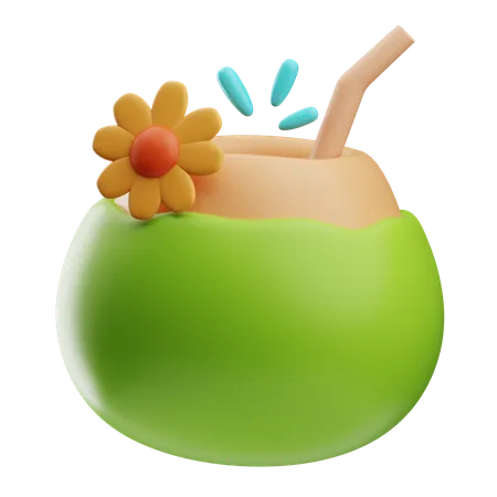 Kokosnusssaft  3D Icon