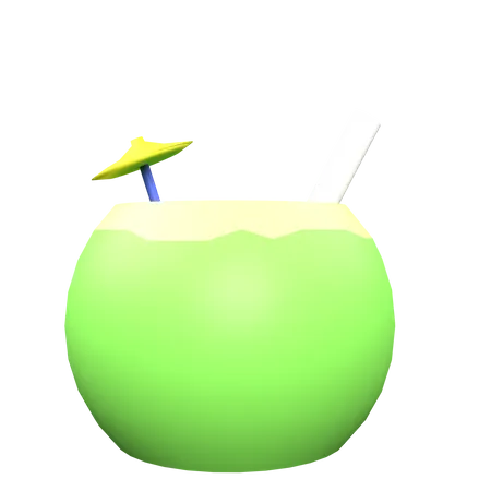 Kokosnusssaft  3D Illustration