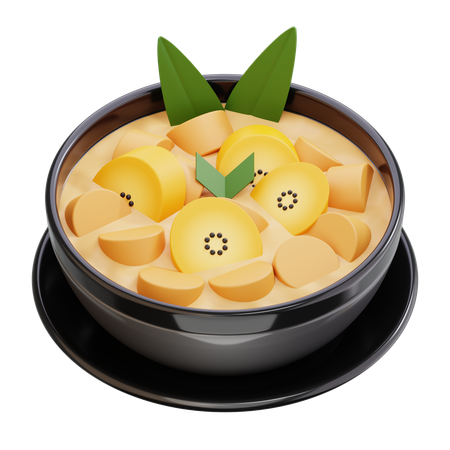 Compota de plátano, comida indonesia  3D Icon