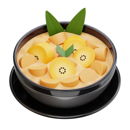 Compote de bananes, cuisine indonésienne  3D Icon