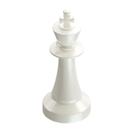 König Schachfigur weiß  3D Icon