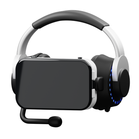 Kopfhörer mit VR-Box  3D Icon