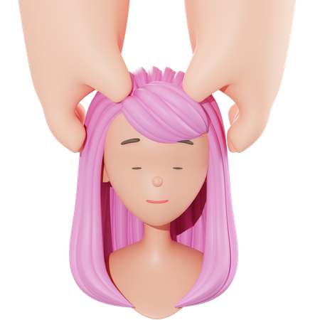 Kopfmassage  3D Illustration