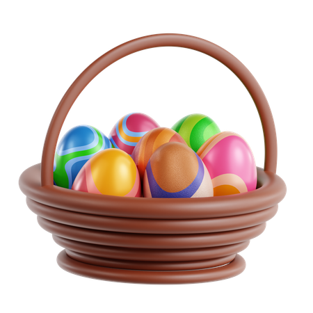 Korb mit Eiern  3D Icon